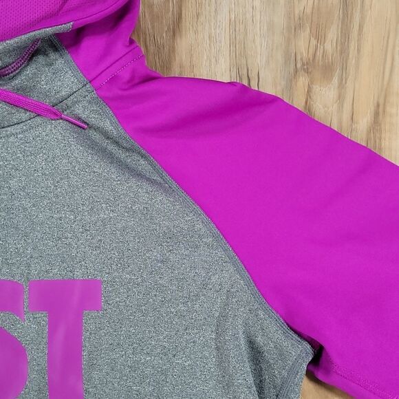 🔺️Nike Purple & Gray "Just Do It" Hooded Sweatshirt Small - Picture 5 of 13